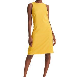Snap-Trim Crepe Shift Dress
